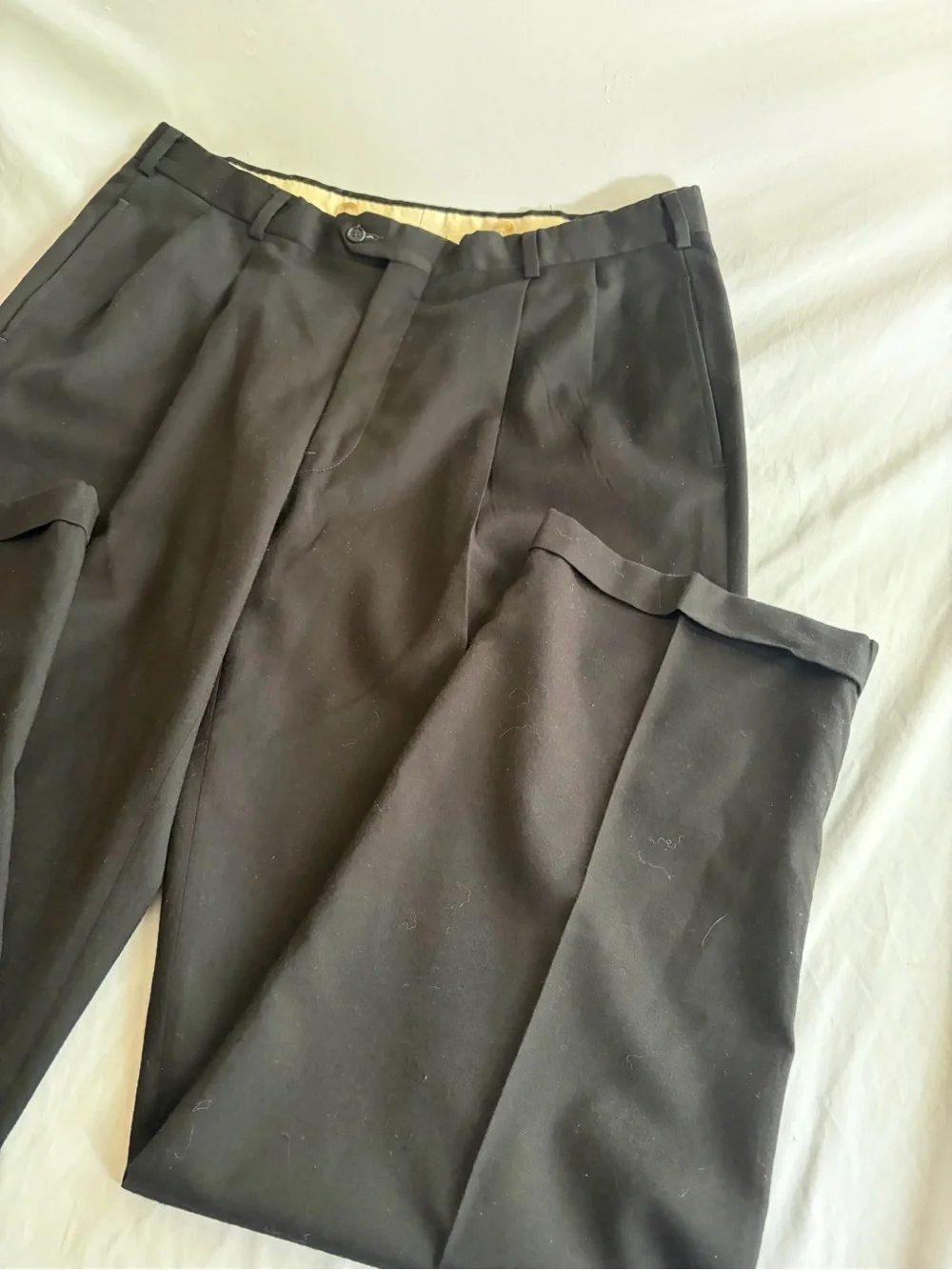 VTG Austin Reed London England Pure Virgin Wool Black Dress Pants 36x32